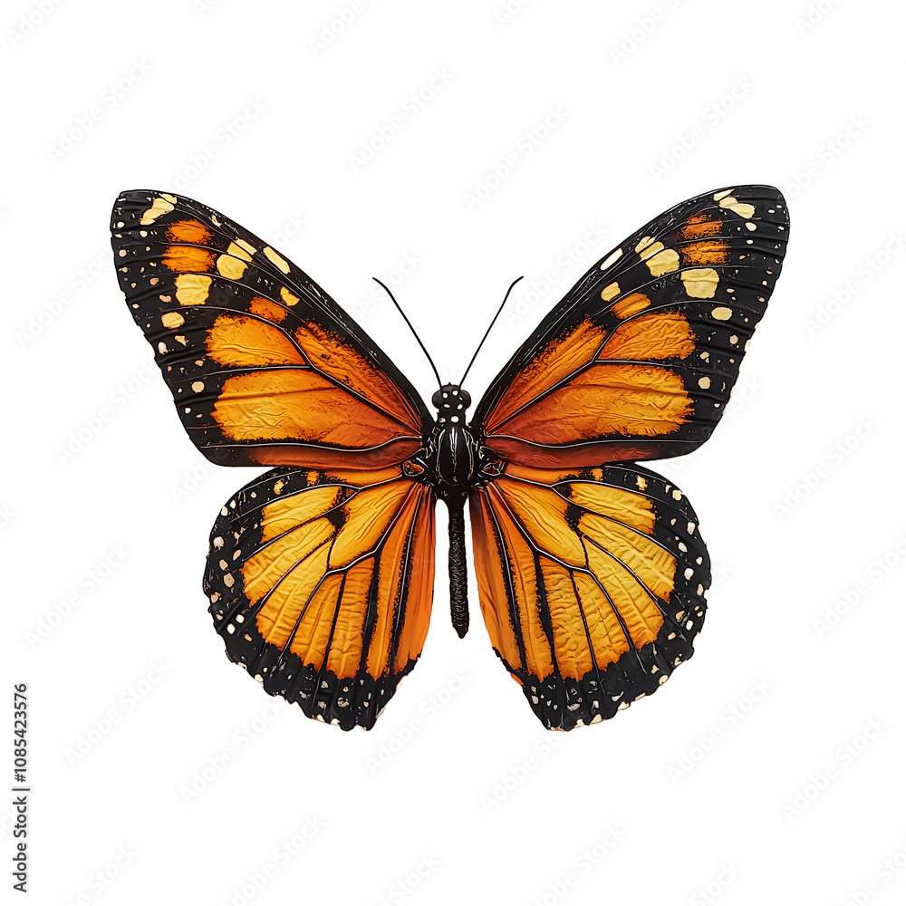 Obraz premium Capture stunning monarch butterfly in detailed flat lay photography