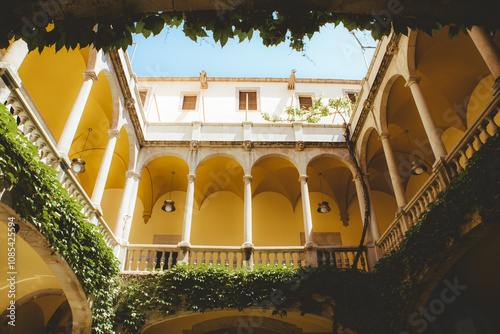 Canvas Print Photos of a typical historic Spanish mansion from the Gothic Quarter of Barceloo