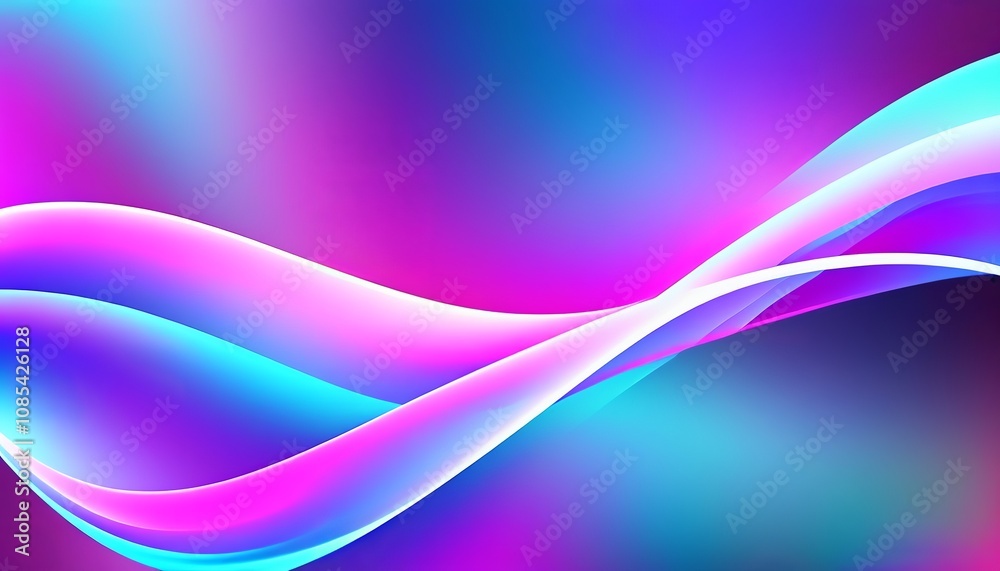 Neon Waves in Motion Background. Created with Generative AI Technology Neon Waves in Motion Background. Created with Generative AI Technology