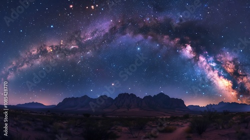 Milky Way Over Desert Landscape