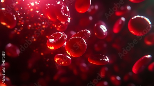 Red Blood Cells Flowing Through the Body AI Generated