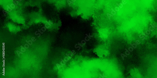 abstract cloud and vapor texture background. Black and Green smoke aquarelle smudge illustration smooth grungy smokey light green colors ink glow. green color powder explosion	

