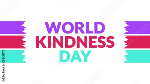 World Kindness Day In and Out text from split line animation on a White background. Which is observed every year in November to celebrate and wish World Kindness Day.