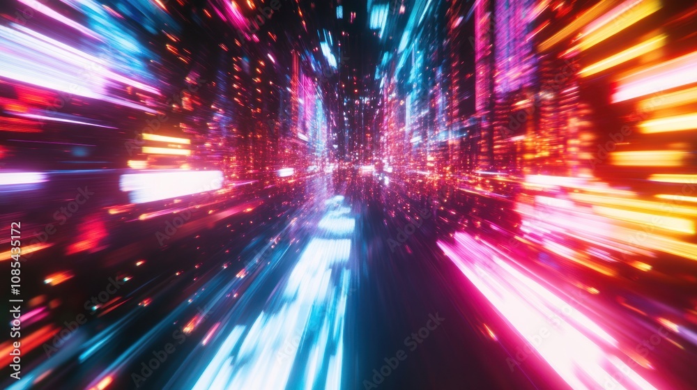Fototapeta premium Neon Lights Speed