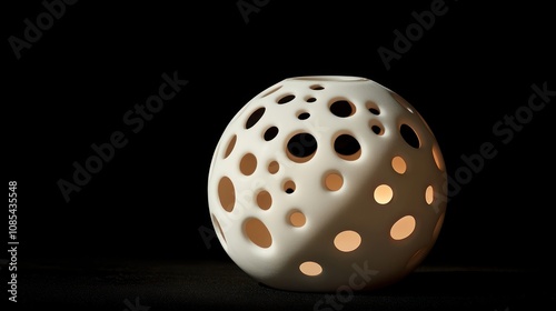 Illuminated Perforated Sphere: A Study in Light and Form