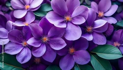 purple flower petals and leaves