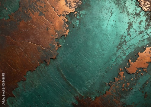 Wallpaper Mural Vintage Copper Artifact with Distressed Patina and Organic Imperfections Torontodigital.ca