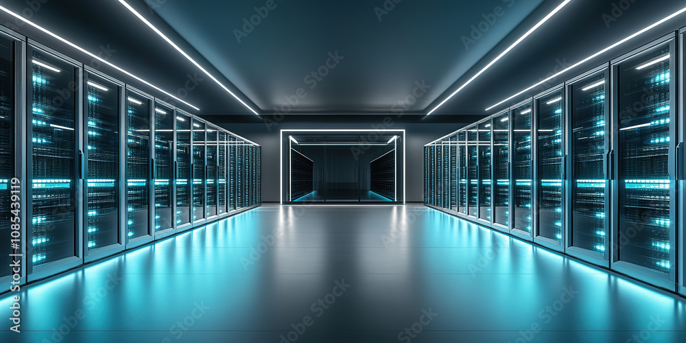 Fototapeta premium Background of Communication Data Computer room background