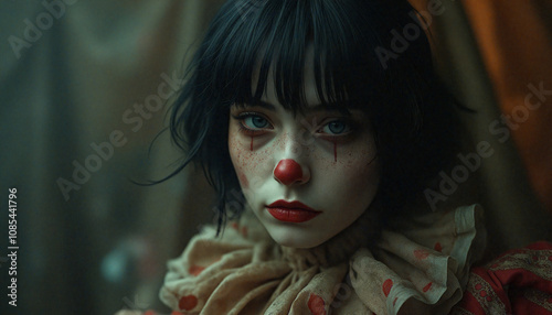 Ethereal Enigma: The Clown's Gaze