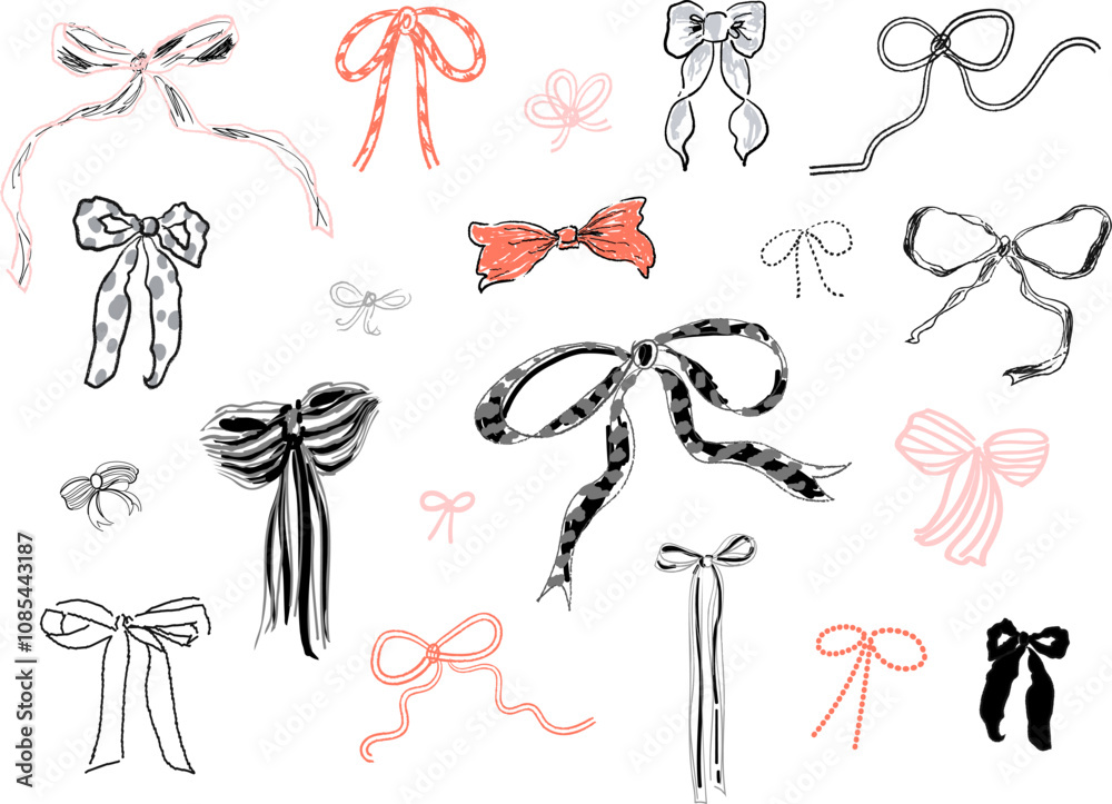 custom made wallpaper toronto digitalCollection of different hand drawn vector bows