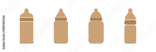 Baby bottle icon set. for mobile concept and web design. vector illustration
