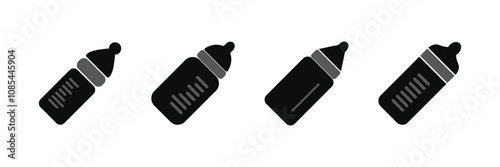 Baby bottle clipart vector illustration.