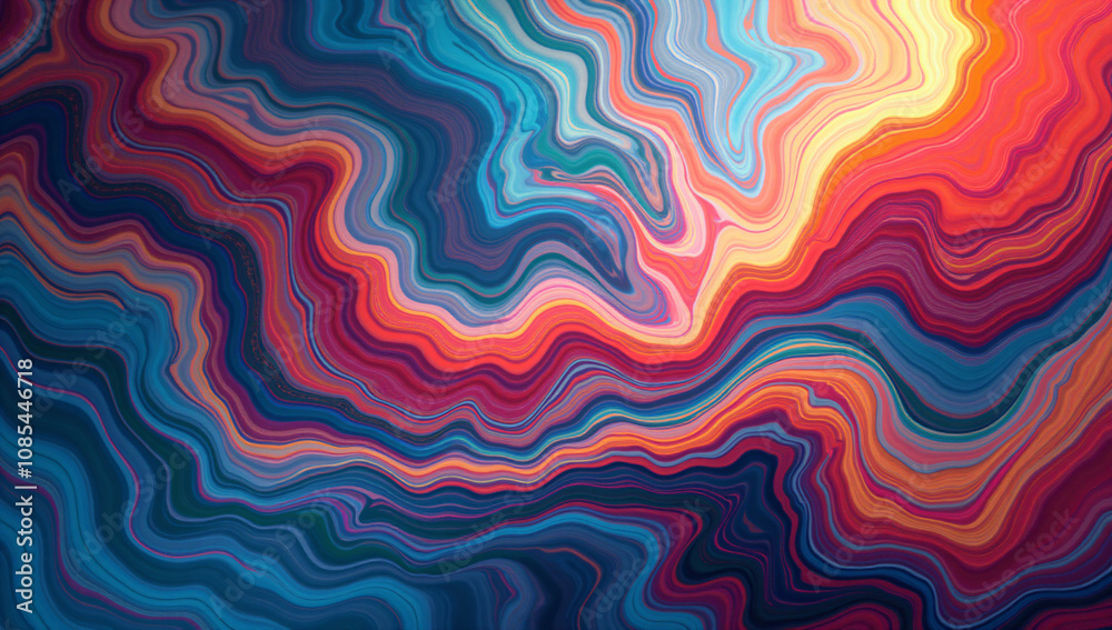 Vibrant multicolor swirls blend seamlessly into mesmerizing waves of red, blue, and yellow hues, creating a striking, hypnotic abstract art piece. Vibrant multicolor swirls blend seamlessly into mesmerizing waves of red, blue, and yellow hues, creating a striking, hypnotic abstract art piece.