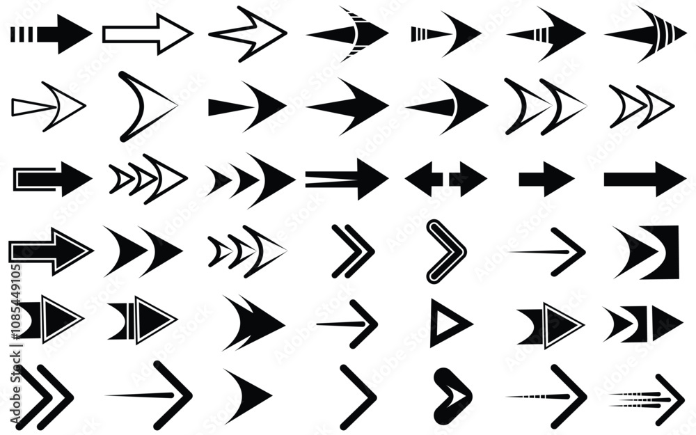 Set of Arrow icons. Collection of black Arrows sign. Modern simple Arrow and Cursor vector collection. Set of Arrow icons. Collection of black Arrows sign. Modern simple Arrow and Cursor vector collection.
