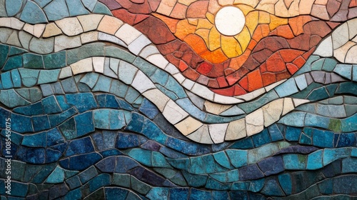 Mosaic Art with Ocean Theme photo