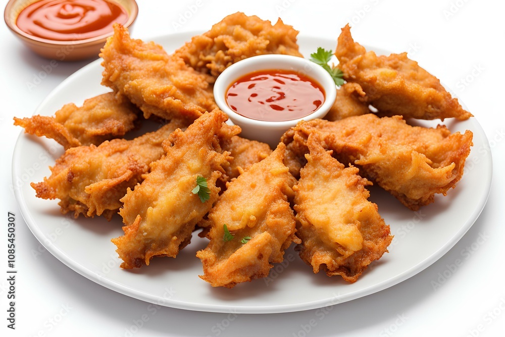 Pakora Perfection: Flavorful Indian Snack on a White Plate