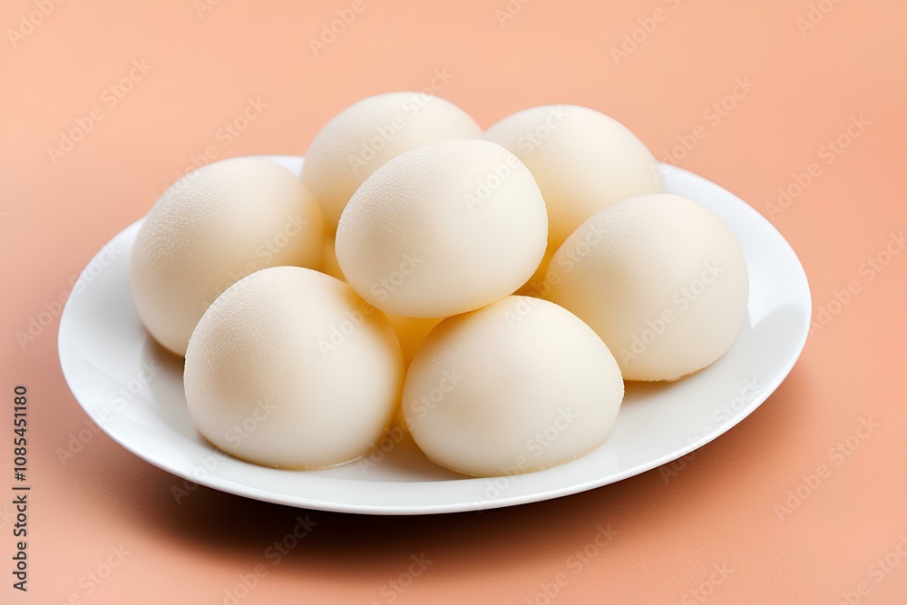 Delicious Rasgulla: Soft Indian Dessert on a Clean White Canvas Delicious Rasgulla: Soft Indian Dessert on a Clean White Canvas