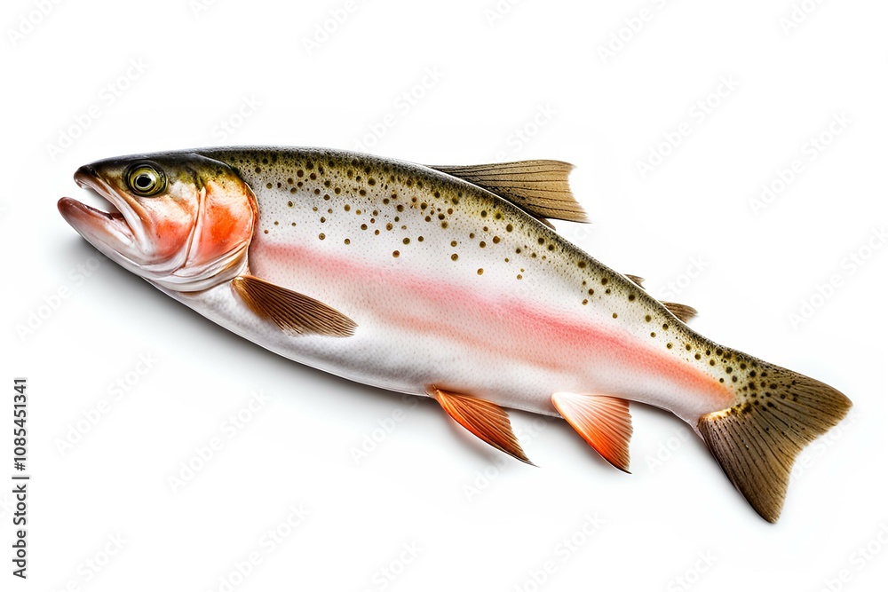 Fresh Natural Trout Fish: Isolated on a Clean White Background Fresh Natural Trout Fish: Isolated on a Clean White Background