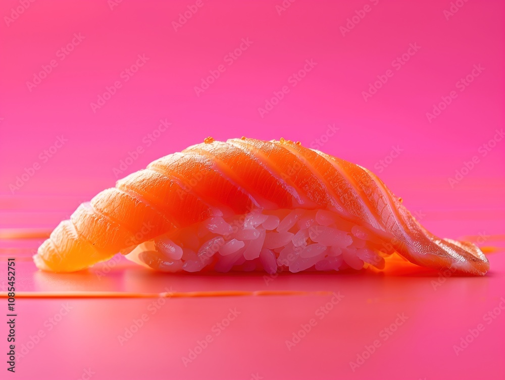Japanese seared fish Nigiri, Sushi Aji bold background, close up Nigiri food photo