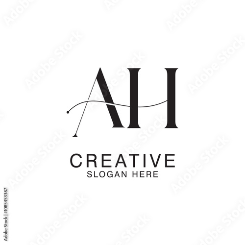 Obraz na płótnie Modern Creative AH Logo Design. icon initial Based Monogram and Letters in Luxury vector w salonie