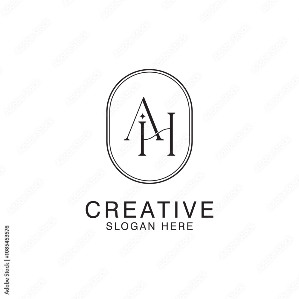 Modern Creative AH Logo Design. icon initial Based Monogram and Letters in Luxury vector
