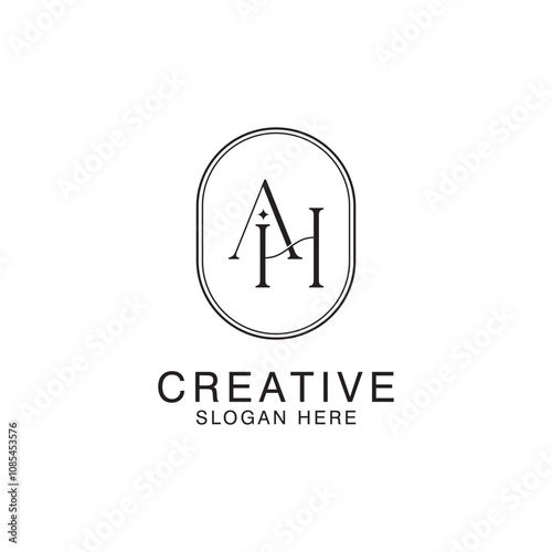 Obraz na płótnie Modern Creative AH Logo Design. icon initial Based Monogram and Letters in Luxury vector w salonie