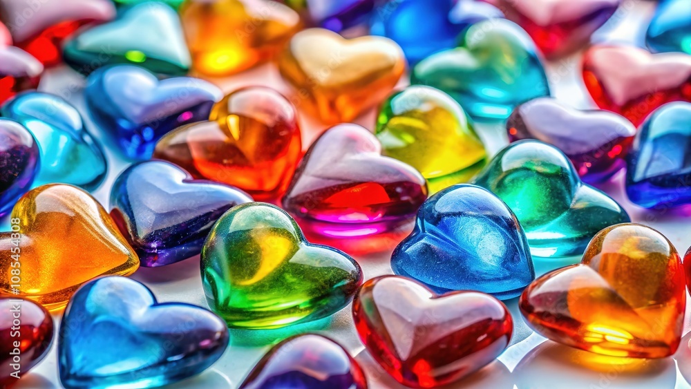 Valentine's Day Glass Hearts Macro Photography Valentine's Day Glass Hearts Macro Photography