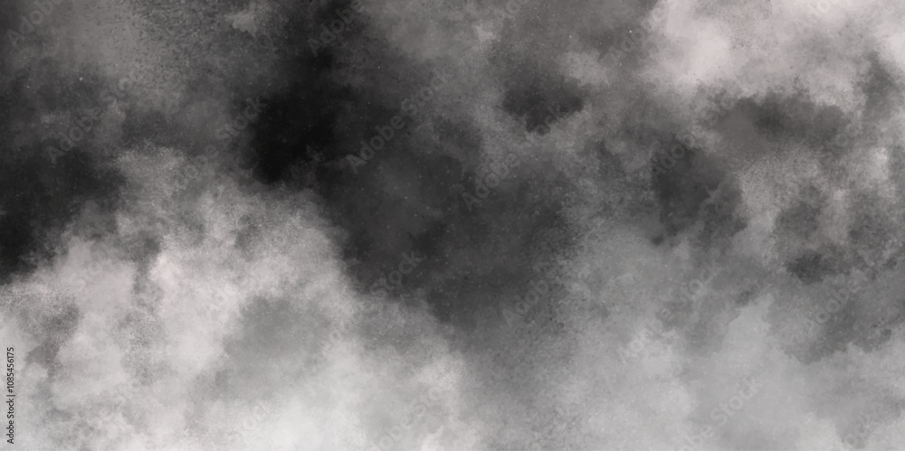 White Black empty space dust cloud explosion. Gray smoke or fog color isolated on transparent dark cloudscape atmosphere background. Black and grey watercolor grunge texture. White Black empty space dust cloud explosion. Gray smoke or fog color isolated on transparent dark cloudscape atmosphere background. Black and grey watercolor grunge texture.