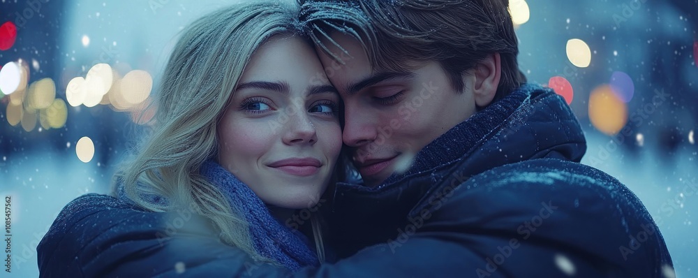 A Romantic Couple's Embrace in the Snow A Stunning Image Showcasing Passionate Love and the Unbreakable Bond of Eternal Devotion This breathtaking photograph captures a tender moment between two A Romantic Couple's Embrace in the Snow A Stunning Image Showcasing Passionate Love and the Unbreakable Bond of Eternal Devotion This breathtaking photograph captures a tender moment between two