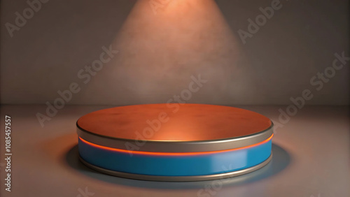 Red Podium with Spotlight: A Simple Design Ideal for Branding and Product Display