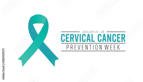 Cervical Cancer Prevention Week observed each year during January. Healthcare Medical Awareness  concept. Vector template for banner, greeting card, poster with background.