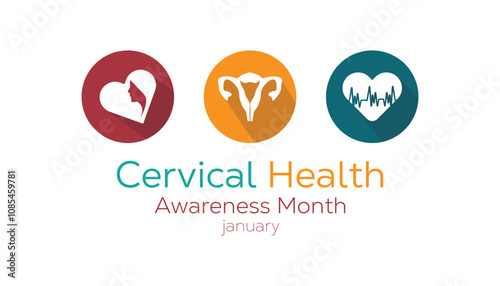 Cervical Health Awareness Month observed each year during January. Healthcare Medical Awareness  concept. Vector template for banner, greeting card, poster with background.