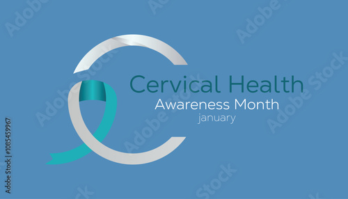Cervical Health Awareness Month observed each year during January. Healthcare Medical Awareness  concept. Vector template for banner, greeting card, poster with background.