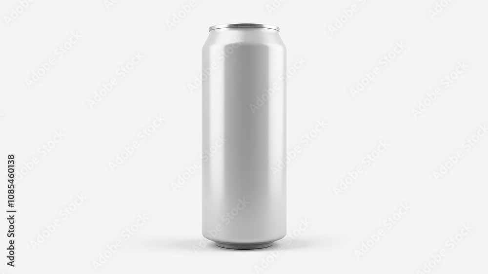 High-resolution soda can mockup with a smooth blank surface, reflective metallic texture, and subtle shadows on a clean white background. High-resolution soda can mockup with a smooth blank surface, reflective metallic texture, and subtle shadows on a clean white background.