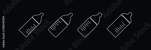 Baby bottle icon set. for mobile concept and web design. vector illustration
