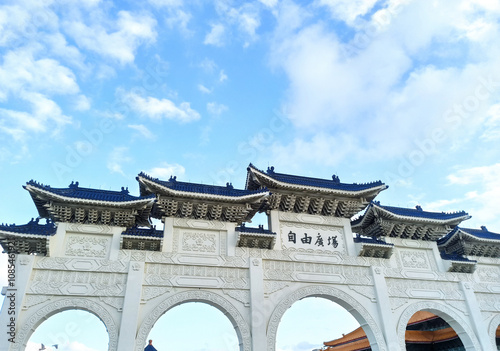 Taipei City,Taiwan-11.13.2022:Chiang Kai Shek memorial hall on a sunny day. Taipei city, Taiwan.