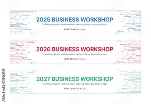 Set of business banner design templates in modern, abstract pattern style for schools, companies, workshops, events and presentations. Layout design template for banner, flyer, brochure, panel etc.