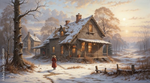 Lonely house in winter