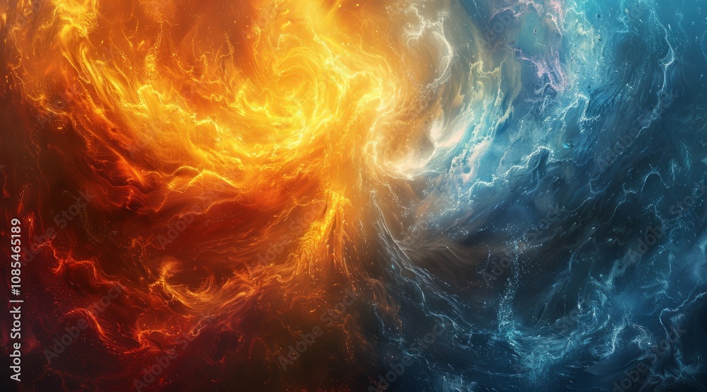 Abstract fiery and icy swirls. Abstract fiery and icy swirls.