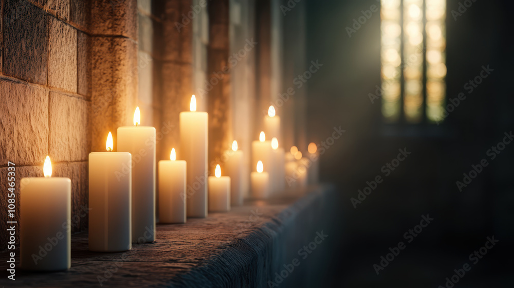 candle church new year light festive. Softly glowing candles illuminate serene church interior candle church new year light festive. Softly glowing candles illuminate serene church interior