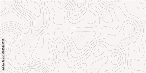 Abstract background with topographic map white background. The stylized height of the topographic map contour in black lines. gradient multicolor wave curve lines banner background design.