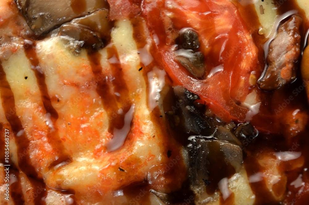 background of pizza with shrimp closeup background of pizza with shrimp closeup