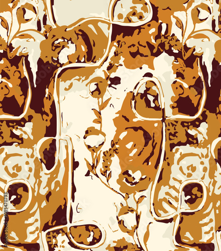 Big flowers pattern, upscale floral pattern. graphical textures floral, trendy colors pattern , flowers background with leaves. vector illustration.