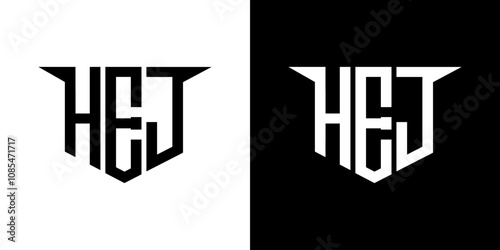 HEJ letter logo design with white background in illustrator, vector logo modern alphabet font overlap style, calligraphy designs for logo, Poster, Invitation, etc.
