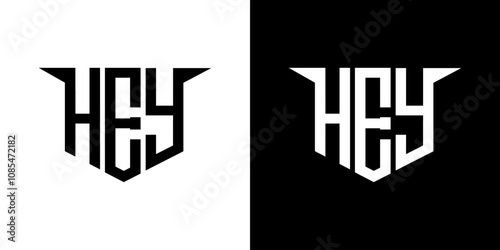 HEY letter logo design with white background in illustrator, vector logo modern alphabet font overlap style, calligraphy designs for logo, Poster, Invitation, etc.