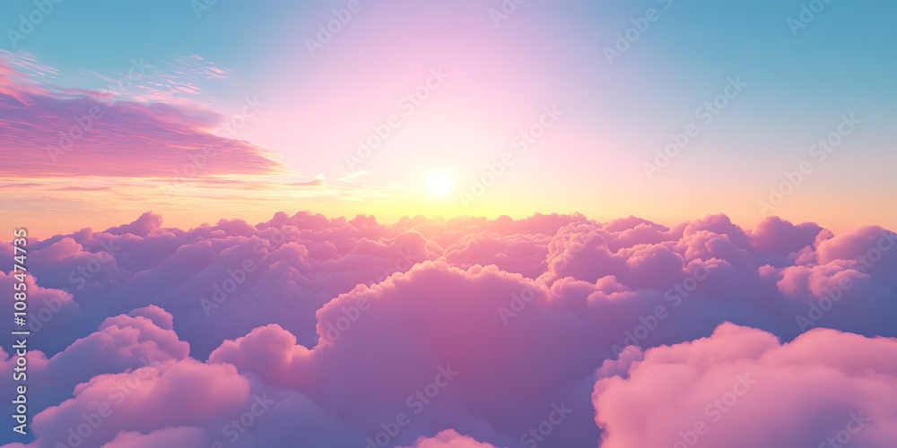 Aerial perspective: sunset, sunset, sea of clouds Aerial perspective: sunset, sunset, sea of clouds