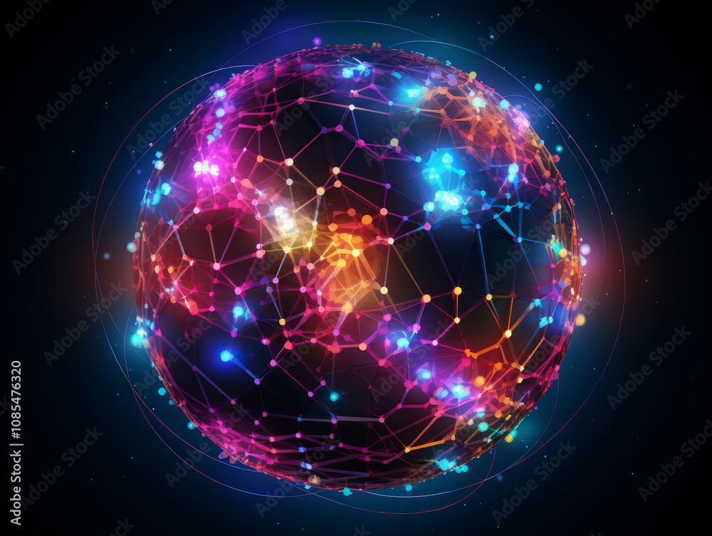 Luxurious Glowing particle sphere in two light colors Luxurious Glowing particle sphere in two light colors