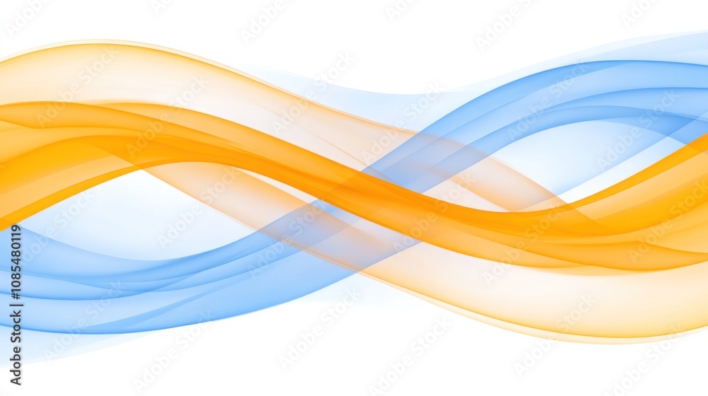 Abstract waves in orange and blue create a dynamic, fluid design. Abstract waves in orange and blue create a dynamic, fluid design.