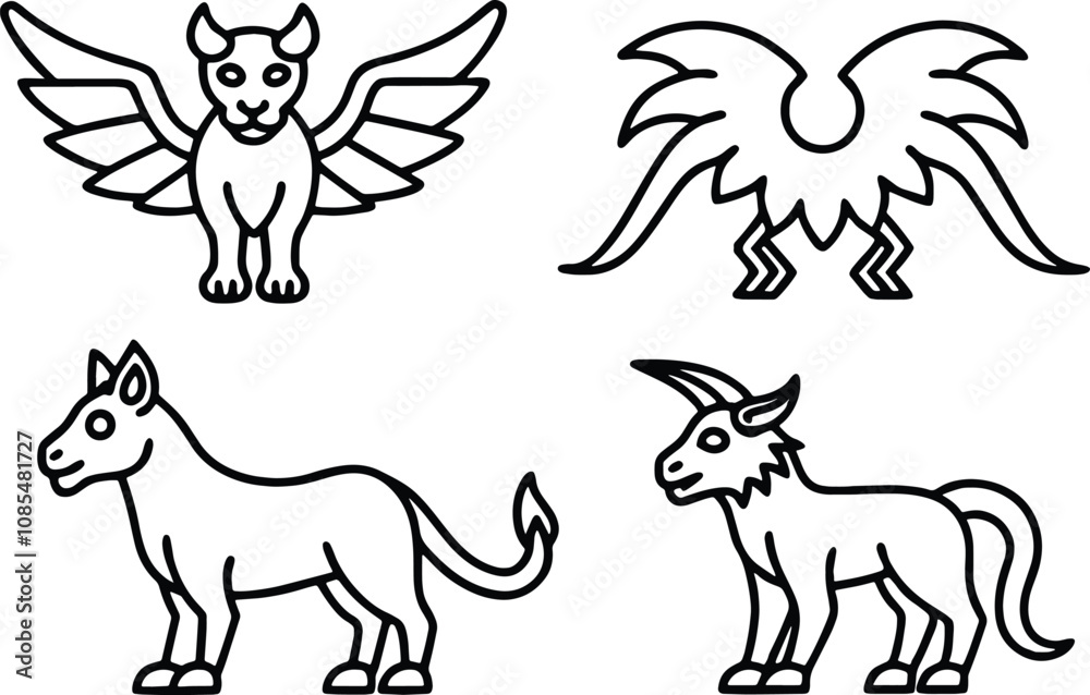 Fototapeta premium vector set of horses