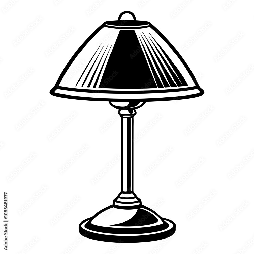 black and white illustration of a lamp. silhouette vector illustration